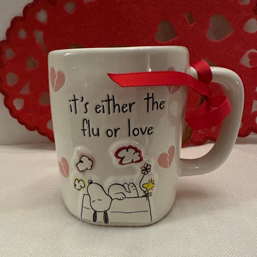 Rae Dunn SNOOPY Mug, it’s either the flu or Love symptoms are the same, NWT!